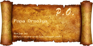 Popa Orsolya névjegykártya